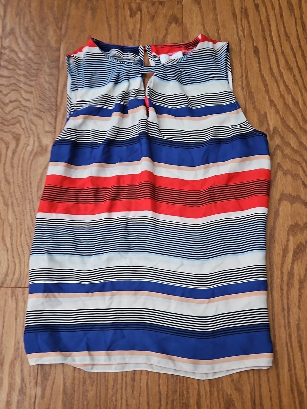 Laundry by Shelli Segal Striped Sleeveless Blouse L